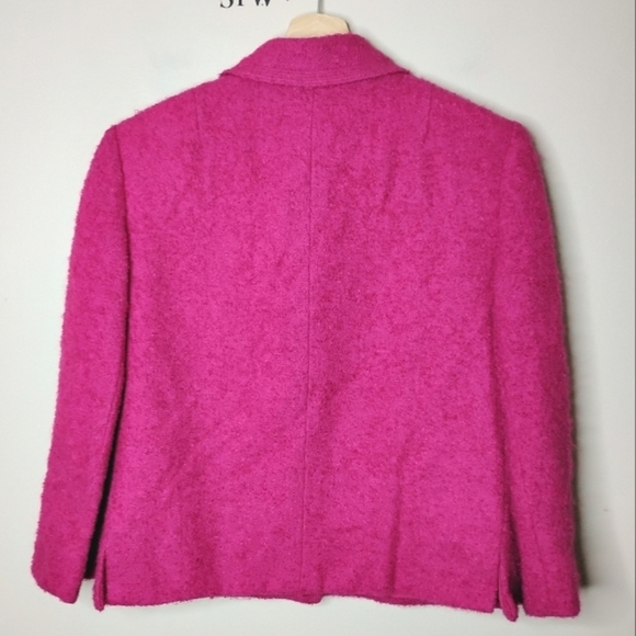 Vintage Towncliffe Hand Tailored Blazer Size S 60s Mod Chain Hem Feminine Office - Picture 5 of 9